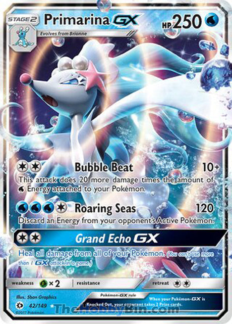 Primarina GX Sun & Moon Ultra Rare #42/149