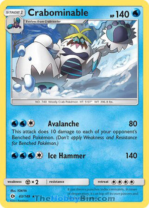 0043 Crabominable Rare Sun & Moon Base Set