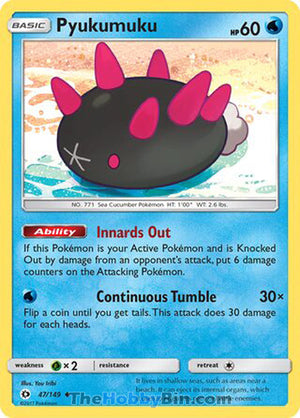 0047 Pyukumuku Uncommon Sun & Moon Base Set