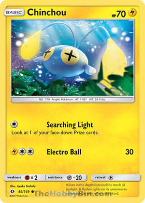 0049 Chinchou Common Sun & Moon Base Set