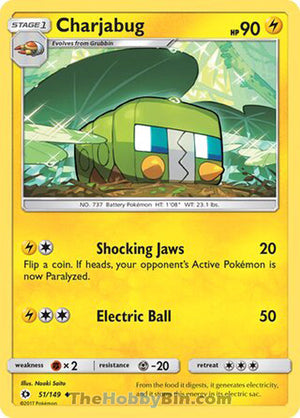 0051 Charjabug Uncommon Sun & Moon Base Set