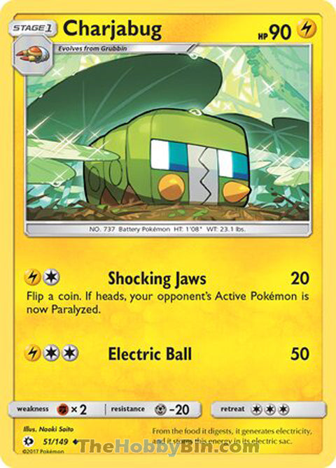 Charjabug #51/149 Uncommon - Sun & Moon Base Set Pokemon card