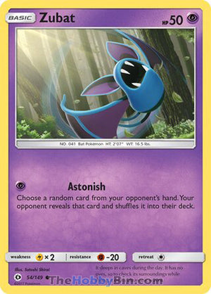 0054 Zubat Common Sun & Moon Base Set