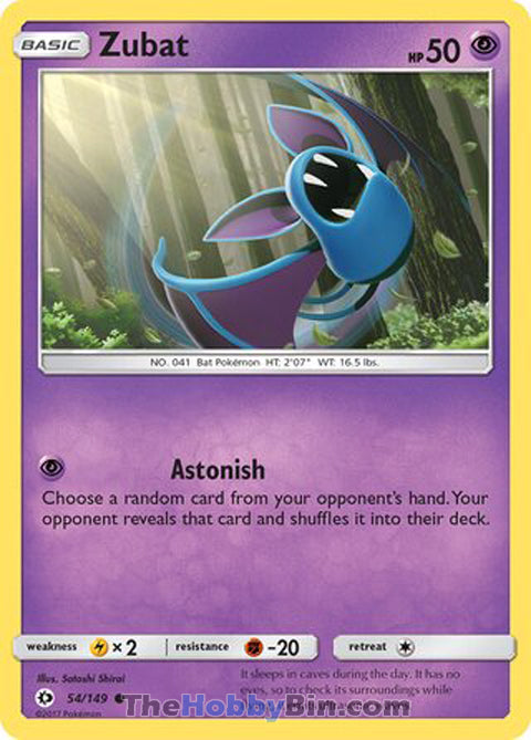 Zubat #54/149 Common - Sun & Moon Base Set Pokemon card
