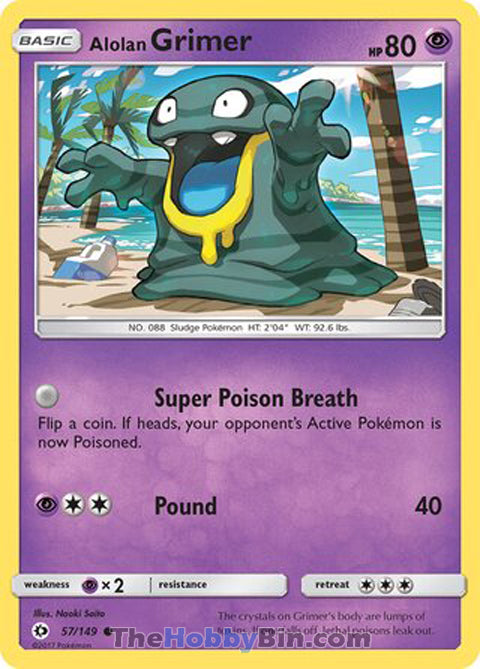 Alolan Grimer #57/149 Common - Sun & Moon Base Set Pokemon card