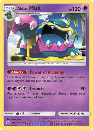 0058 Alolan Muk Holo Rare Sun & Moon Base Set