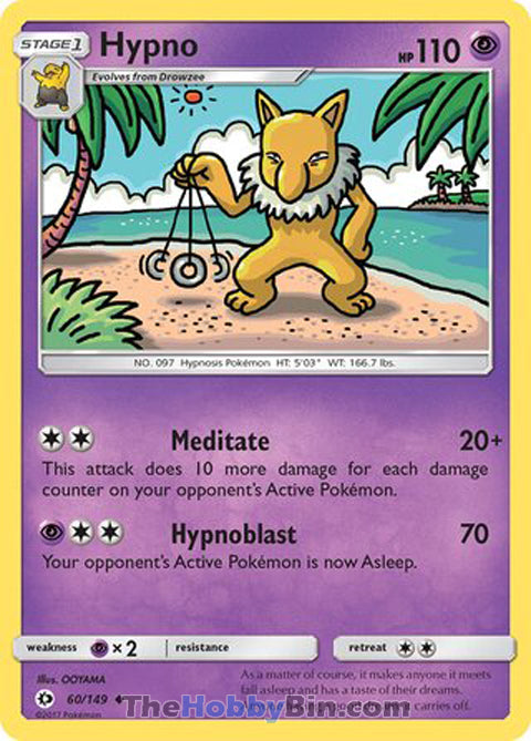 Hypno #60/149 Uncommon - Sun & Moon Base Set Pokemon card