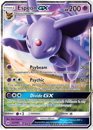 0061 Espeon GX Ultra Rare Sun & Moon Base Set