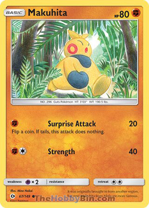Makuhita #67/149 Common - Sun & Moon Base Set Pokemon card