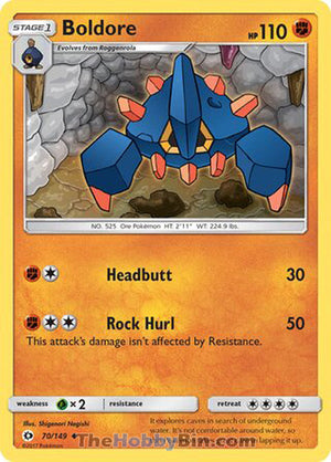 0070 Boldore Uncommon Sun & Moon Base Set
