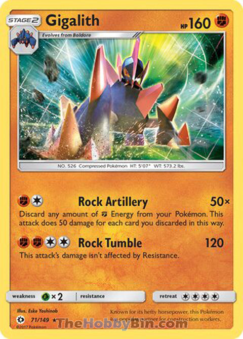 Gigalith Sun & Moon Holo Rare #71/149