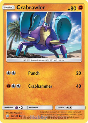 0072 Crabrawler Common Sun & Moon Base Set