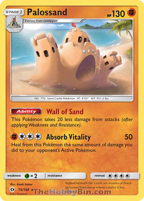 Palossand #75/149 Rare - Sun & Moon Base Set Pokemon card