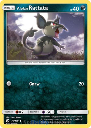 0076 Alolan Rattata Common Sun & Moon Base Set