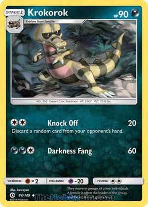 0084 Krokorok Uncommon Sun & Moon Base Set