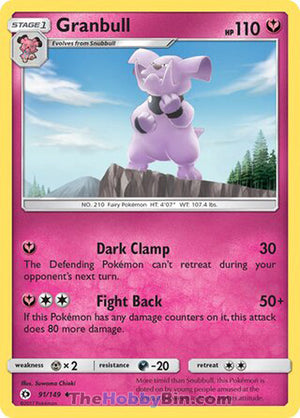 0091 Granbull Uncommon Sun & Moon Base Set