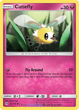 0092 Cutiefly Common Sun & Moon Base Set