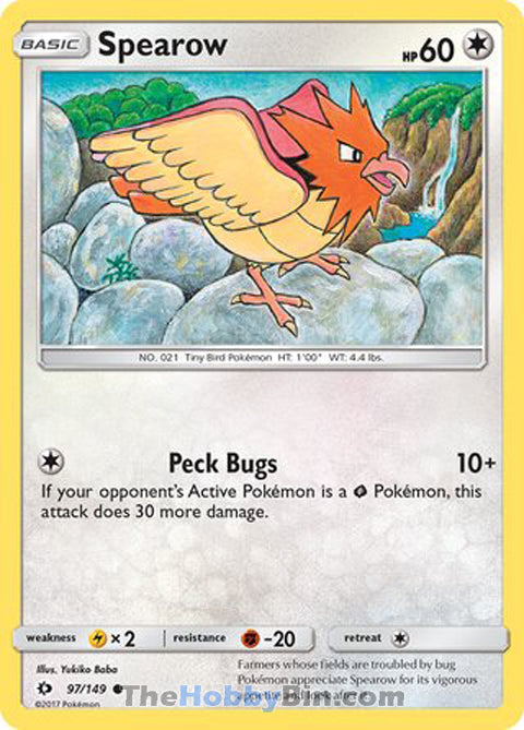 Spearow #97/149 Common - Sun & Moon Base Set Pokemon card