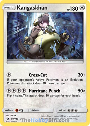 0099 Kangaskhan Holo Rare Sun & Moon Base Set
