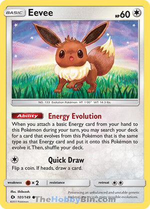 0101 Eevee Common Sun & Moon Base Set