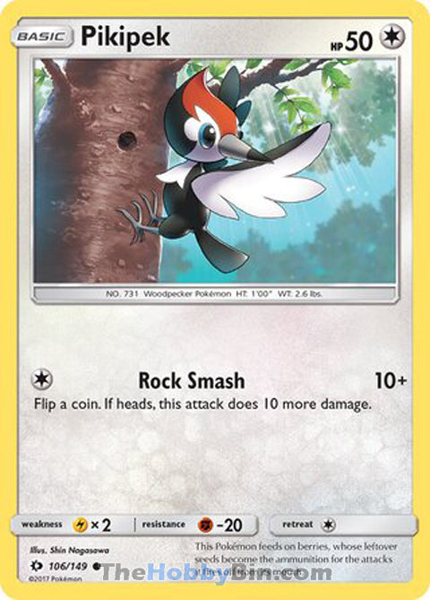 Pikipek #106/149 Common - Sun & Moon Base Set Pokemon card