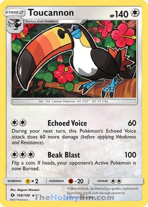 0108 Toucannon Rare Sun & Moon Base Set