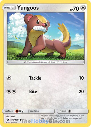0109 Yungoos Common Sun & Moon Base Set
