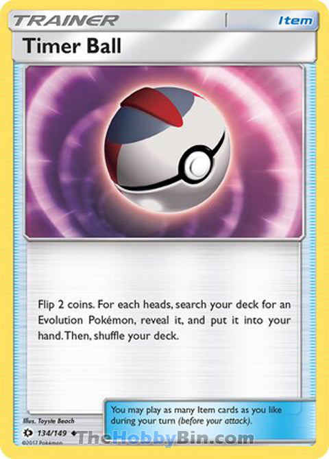 Timer Ball #134/149 Uncommon - Sun & Moon Base Set Pokemon card