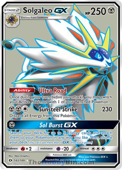 Solgaleo GX #143/149 Ultra Rare - Sun & Moon Base Set Pokemon card