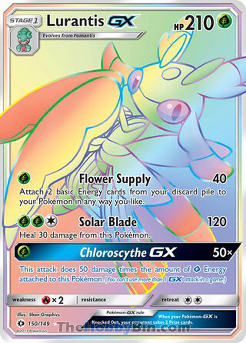 Lurantis GX #150/149 Secret Rare - Sun & Moon Base Set Pokemon card