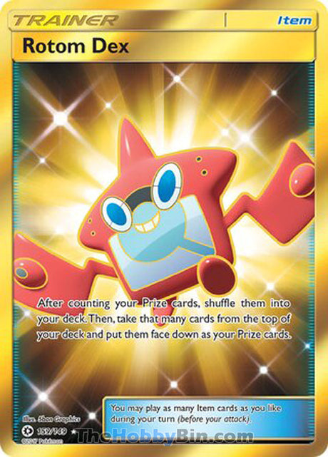 Rotom Dex Sun & Moon Secret Rare #159/149