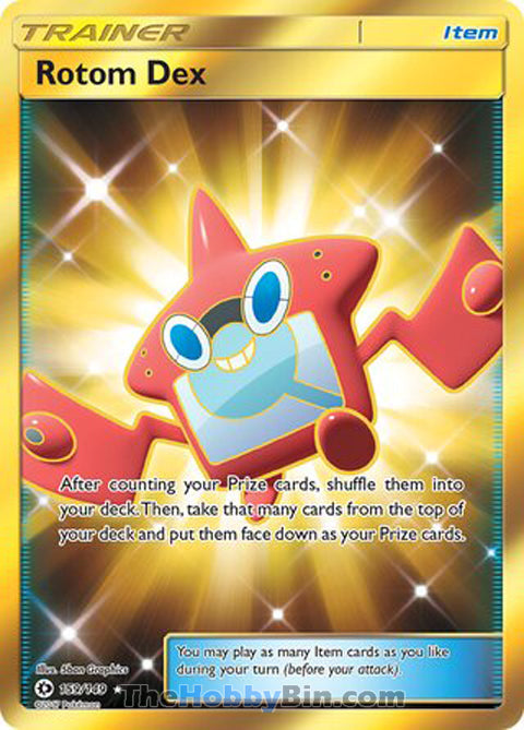 Rotom Dex #159/149 Secret Rare - Sun & Moon Base Set Pokemon card