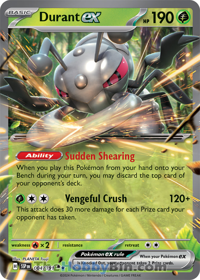 Durant ex #4/191 Double Rare - Surging Sparks Pokemon card