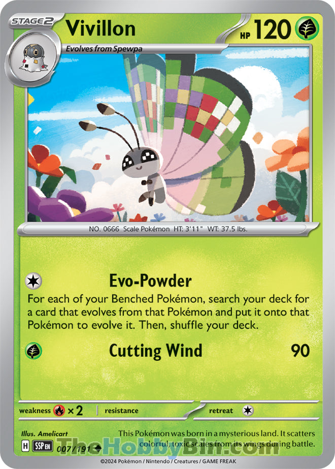 Vivillon #7/191 Uncommon - Surging Sparks Pokemon card