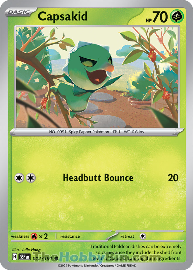 Capsakid #12/191 Common - Surging Sparks Pokemon card