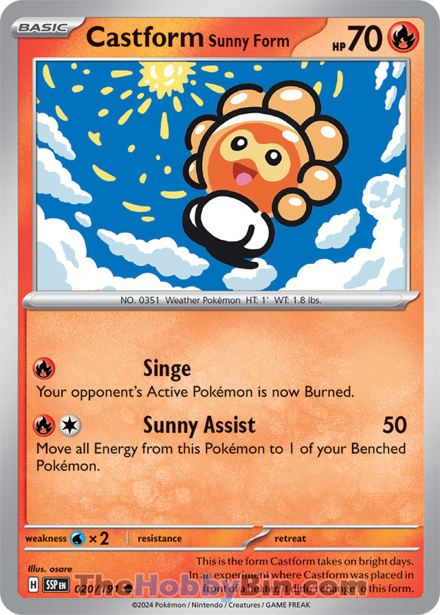 Castform Sunny Form Surging Sparks Common #020/191