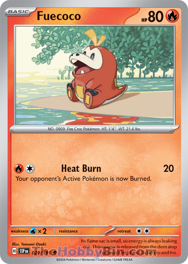 Fuecoco #29/191 Common - Surging Sparks Pokemon card