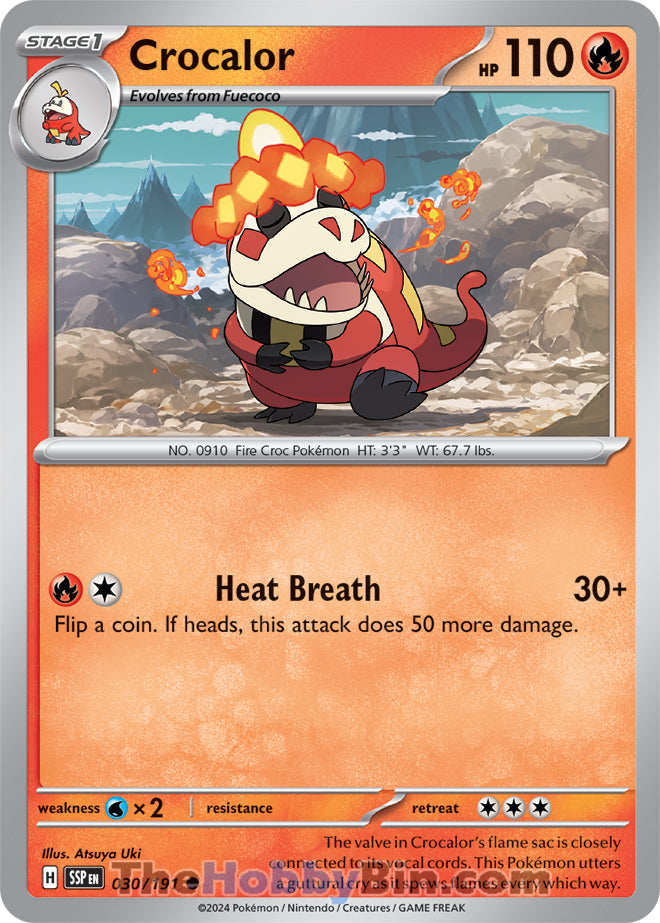 Crocalor #30/191 Common - Surging Sparks Pokemon card