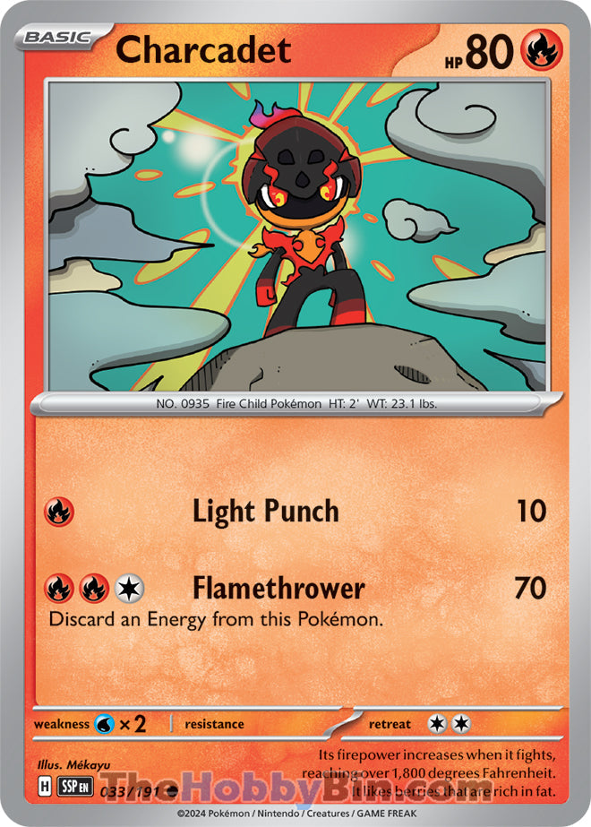 Charcadet #33/191 Common - Surging Sparks Pokemon card
