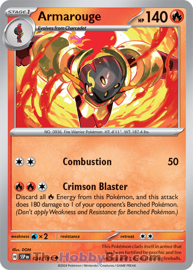 Armarouge #34/191 Uncommon - Surging Sparks Pokemon card