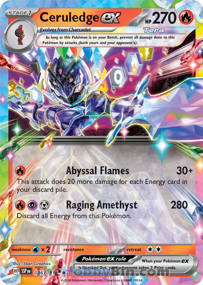 Ceruledge ex #36/191 Double Rare - Surging Sparks Pokemon card