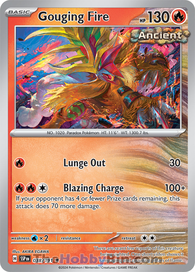 Gouging Fire #38/191 Rare - Surging Sparks Pokemon card