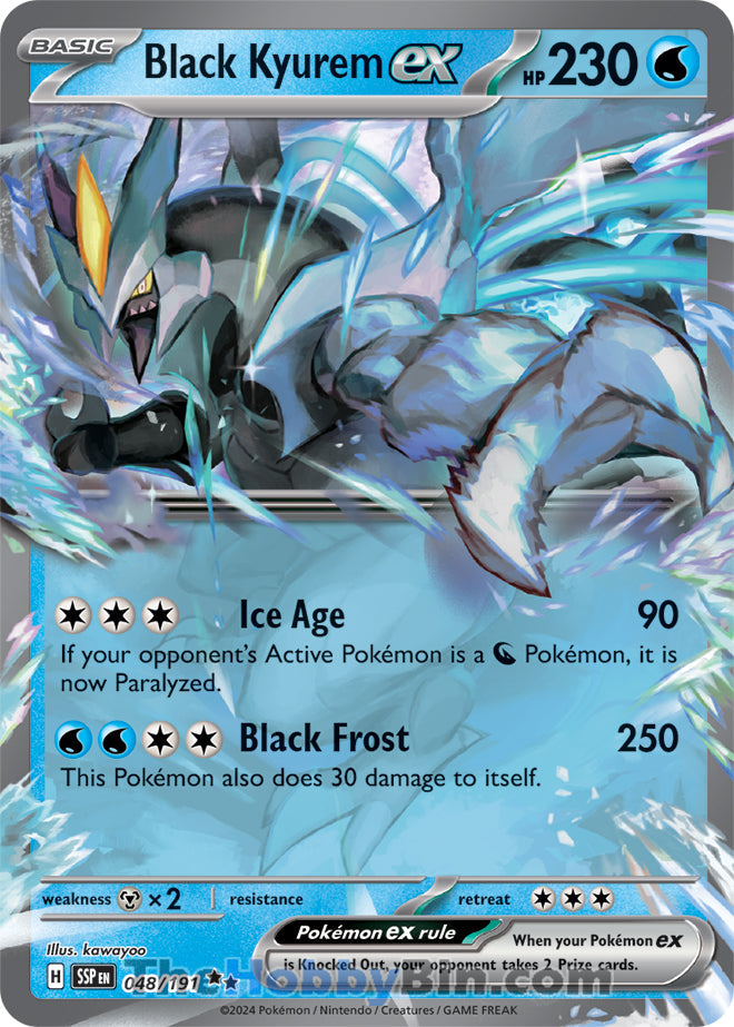 Black Kyurem ex #48/191 Double Rare - Surging Sparks Pokemon card