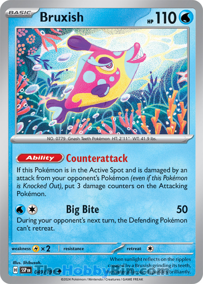 Bruxish #49/191 Common - Surging Sparks Pokemon card