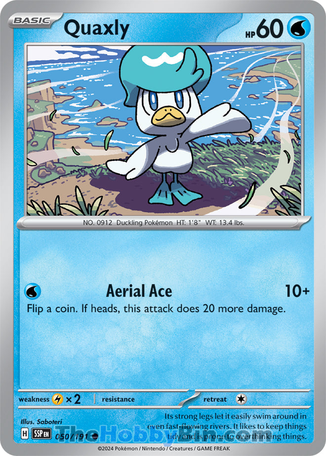 Quaxly #50/191 Common - Surging Sparks Pokemon card