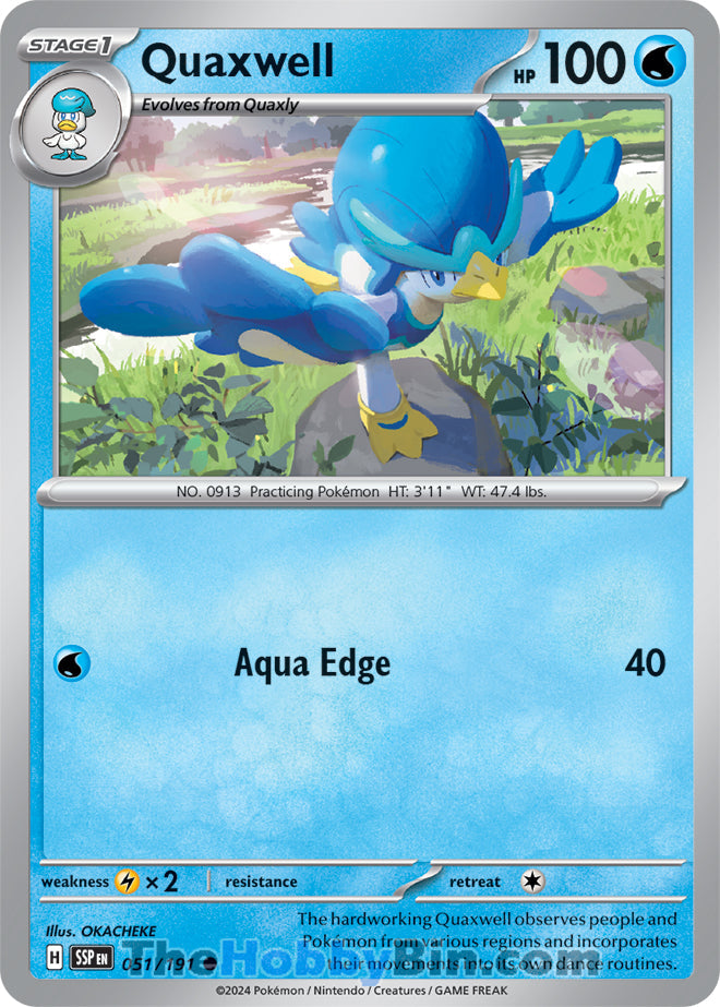 Quaxwell #51/191 Common - Surging Sparks Pokemon card