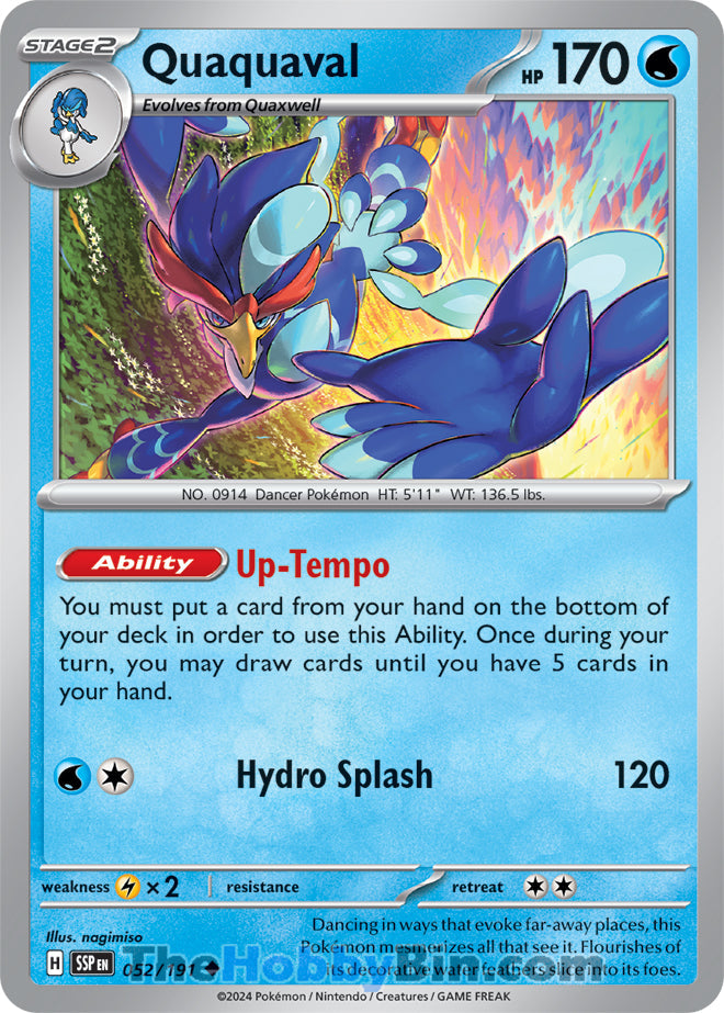 Quaquaval #52/191 Uncommon - Surging Sparks Pokemon card