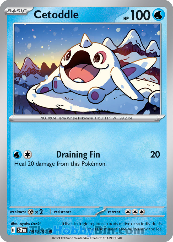 Cetoddle #53/191 Common - Surging Sparks Pokemon card