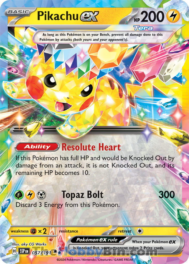 Pikachu ex #57/191 Double Rare - Surging Sparks Pokemon card