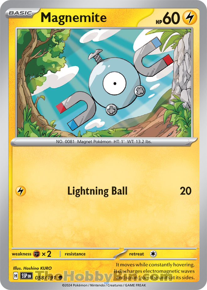 0058 Magnemite Common Surging Sparks
